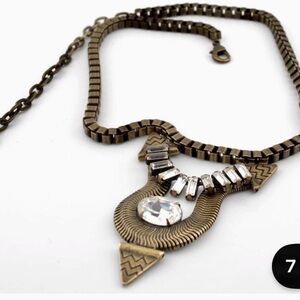 Lionette Vintage-Inspired Gold Necklace with Crystal Accents